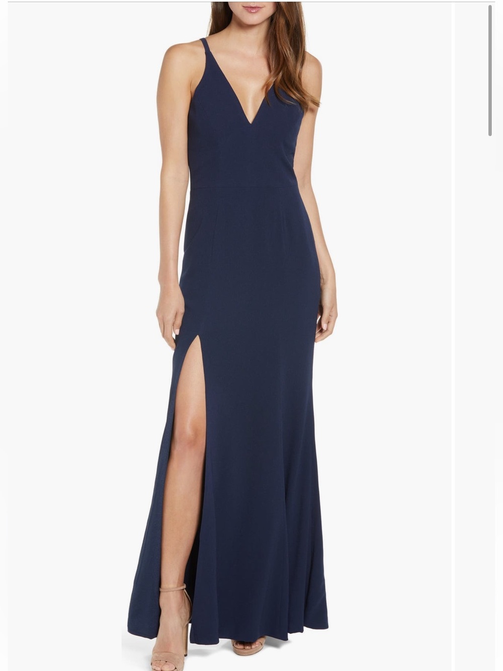 Dress the Population Iris Slit Crepe Gown